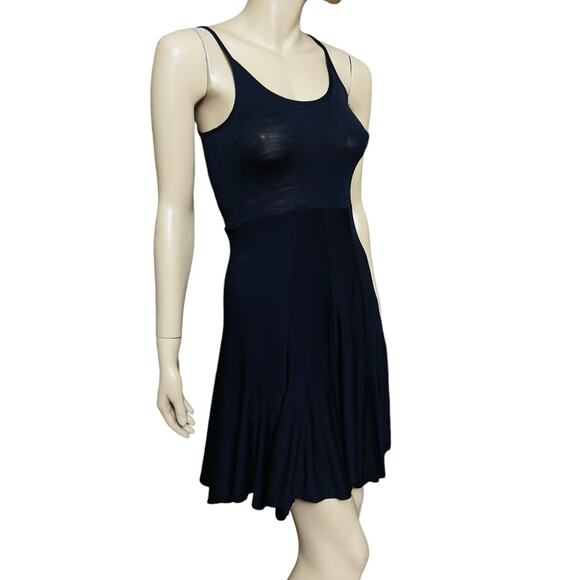 Morgane Le Fay Knit Jersey Mini Flare Skirt Dress Size Small in Dark Purple - Picture 3 of 13